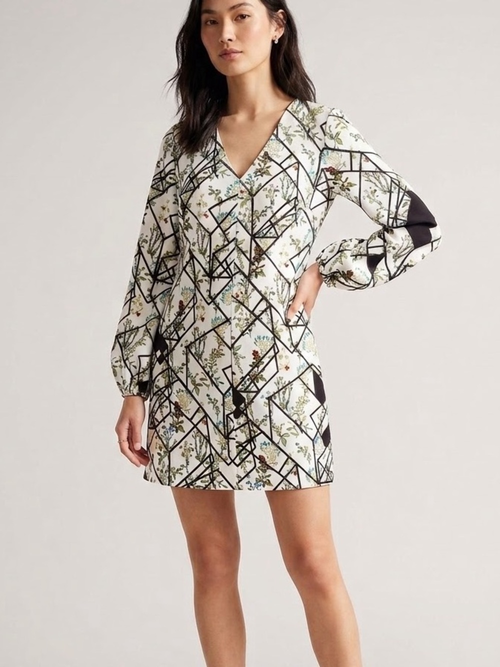 Wayf Hendrix Long Sleeve Asymmetrical Dress